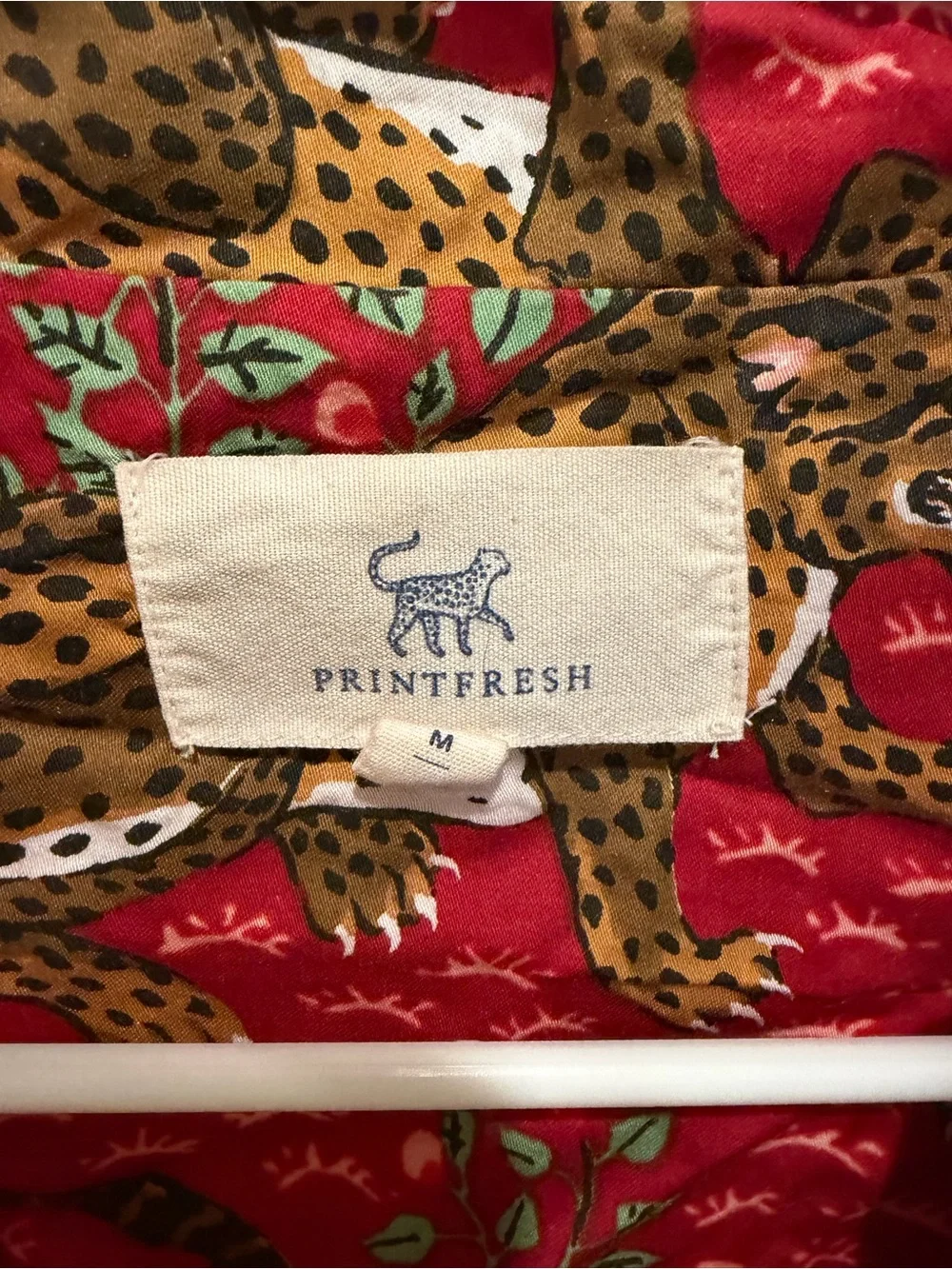 Printfresh Pajama Set Bagheera Cheetah Long Sleeve Button Pink Lightweight- Sz M